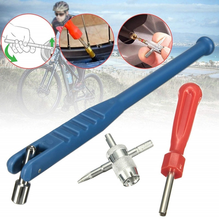 3pcs /Set Tire Valve Installation Repair Removal Wrench Tools(Blue) - Hand Tool Sets by buy2fix | Online Shopping UK | buy2fix