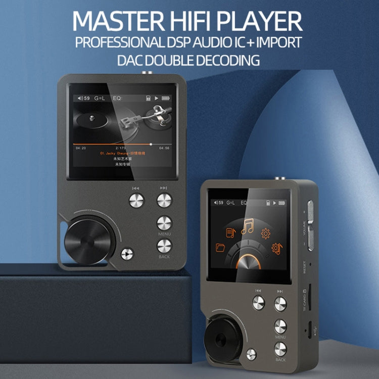 With 64GB TF Card HIFI Lossless DSD256 Music Player Sports MP3(Silver Gray) - MP3 Player by buy2fix | Online Shopping UK | buy2fix