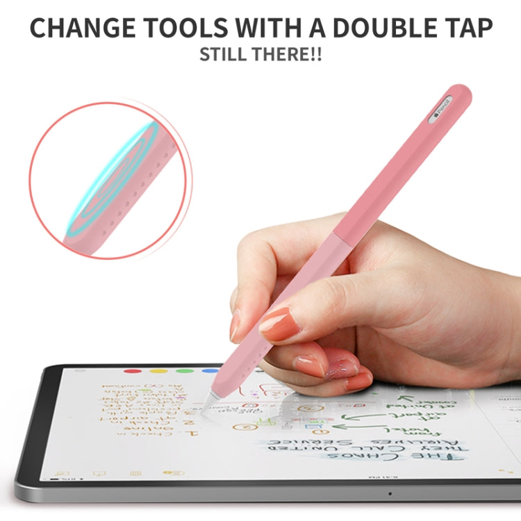 For Apple Pencil 2 AhaStyle PT182 Split Clashing Colors Stylus Protective Case(Blue) - Pencil Accessories by AhaStyle | Online Shopping UK | buy2fix