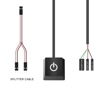 Desktop Computer Mobile Switch Computer Extension Cable Start Button, Color: Orange Case Blue Light 2m Cable - PC Power Supplies by buy2fix | Online Shopping UK | buy2fix