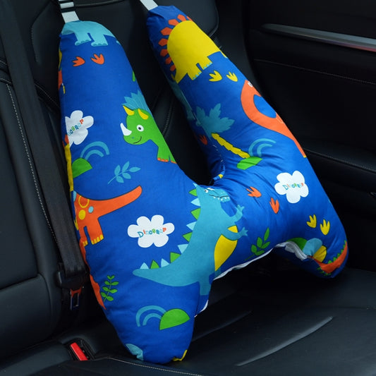 55x66cm Children Car Seat Belt Prevent Neck Strangulation Sleeping Pillow(Blue Dinosaur) - Seat Accessories by buy2fix | Online Shopping UK | buy2fix