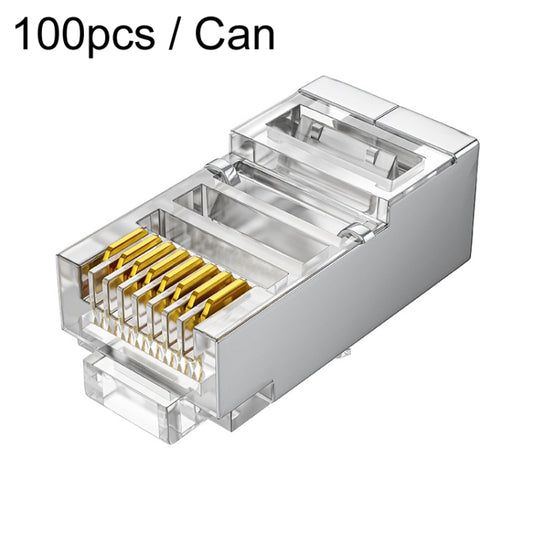 1U 100pcs / Can JINGHUA S688 Gigabit Transport Cabling Extruded Super Cat6 Dual Shield RJ45 8P8C Connector - Lan Cable and Tools by JINGHUA | Online Shopping UK | buy2fix