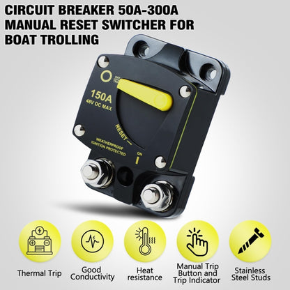 RV Yacht Manual Reset Ignition Protection Fuse Switch With Terminal Accessories, Current: 200A - Fuse by buy2fix | Online Shopping UK | buy2fix