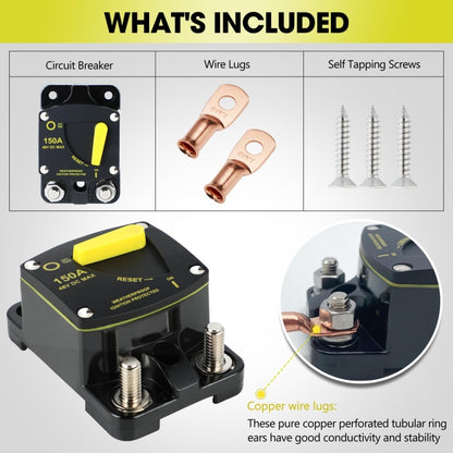 RV Yacht Manual Reset Ignition Protection Fuse Switch With Terminal Accessories, Current: 100A - Fuse by buy2fix | Online Shopping UK | buy2fix