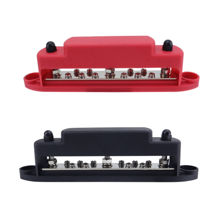 M6 3-post 10-way RV Yacht Short-circuit Proof Base DC Busbar, Color: Black - Fuse by buy2fix | Online Shopping UK | buy2fix