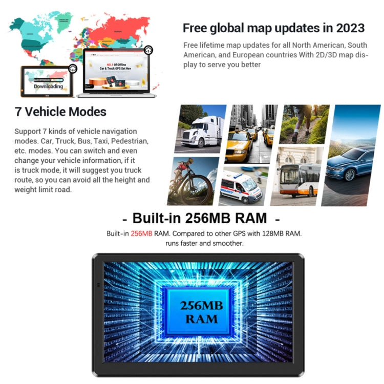 9 Inch 8G/256M Car GPS Navigator With Large Screen Capacitive Bluetooth Map, Area: South America Map - Car MP3 & MP4 & MP5 by buy2fix | Online Shopping UK | buy2fix