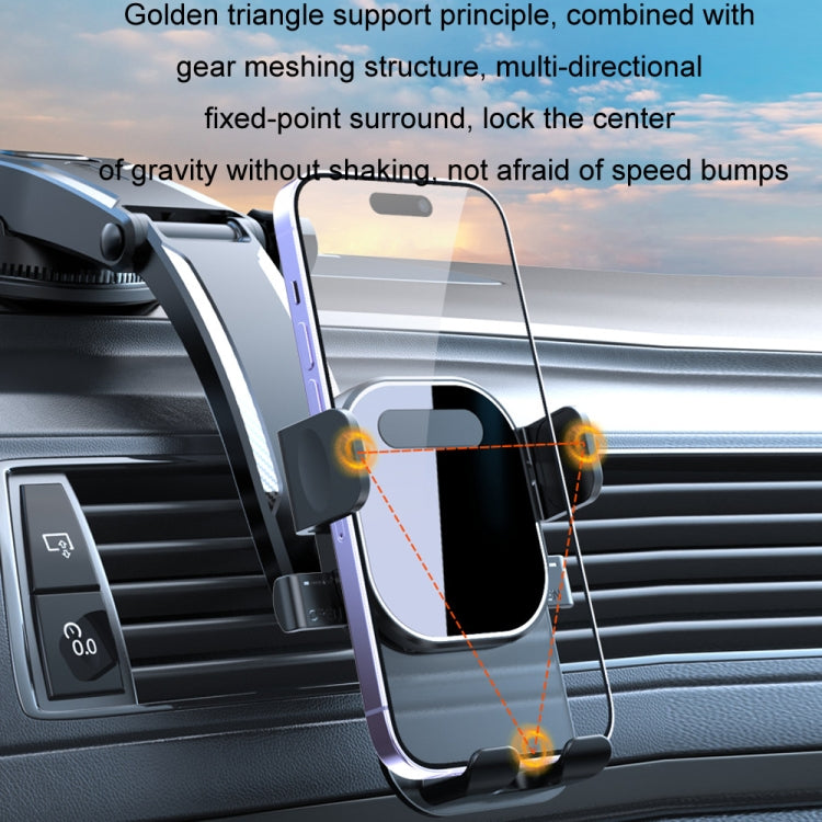 Car Suction Cup Dashboard Automatic Lock Mobile Phone Holder, Style: Black Air Outlet - Car Holders by buy2fix | Online Shopping UK | buy2fix