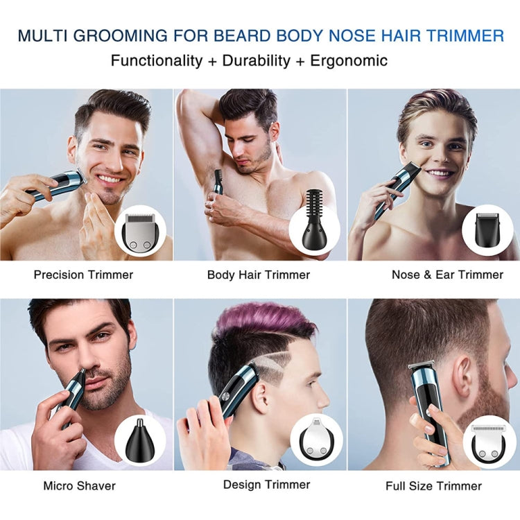 6 in 1 Men Waterproof Electric Hair Trimmer Kit Nose Trimmer, Mustache Trimmer Body Shaver 8788 - Hair Trimmer by buy2fix | Online Shopping UK | buy2fix