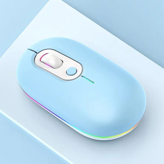 Rechargeable Illuminated Silent Wireless Mouse, Style: 2.4G Blue - Wireless Mice by buy2fix | Online Shopping UK | buy2fix