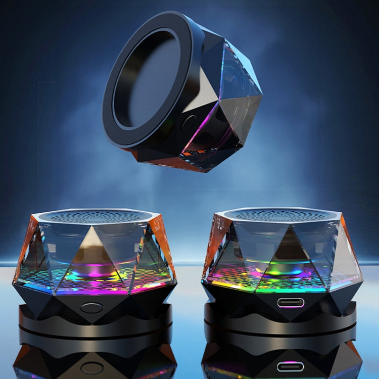 Magnetic Diamond Bluetooth Speaker with RGB Color Light Portable Phone Stand - Mini Speaker by buy2fix | Online Shopping UK | buy2fix