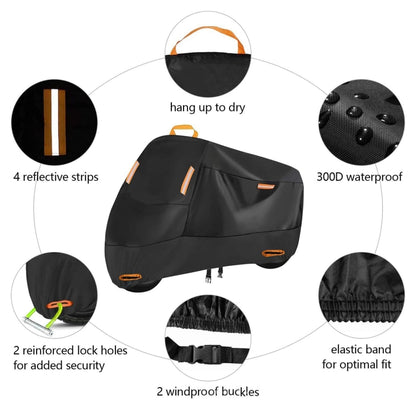 Motorcycle Rain Sun Protection Cover Oxford Cloth Dustproof With Anti-theft Buckle, Size: XXXXL - Raincoat by buy2fix | Online Shopping UK | buy2fix