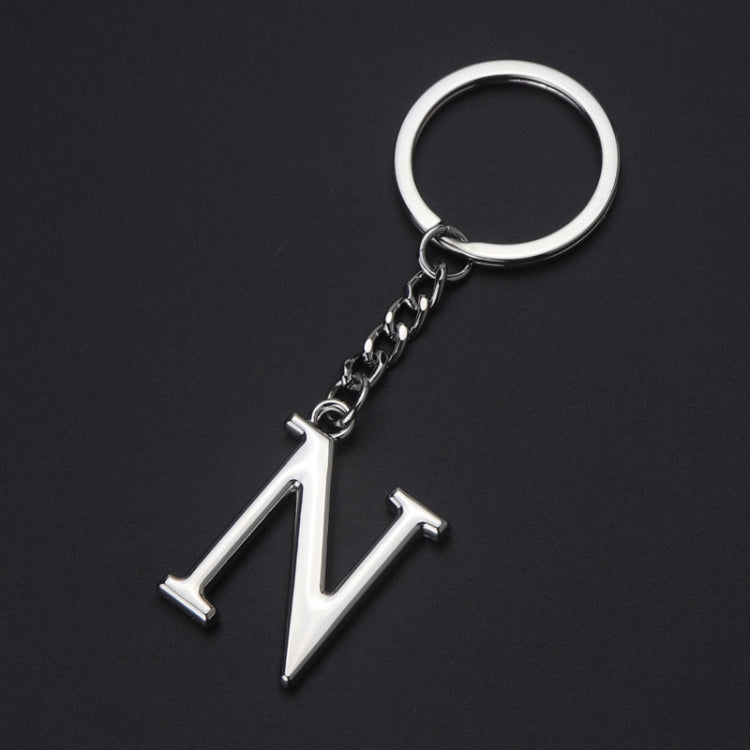 Double-Sided Three-Dimensional Plating Alphabet Keychain, Style: N - Key Rings by buy2fix | Online Shopping UK | buy2fix