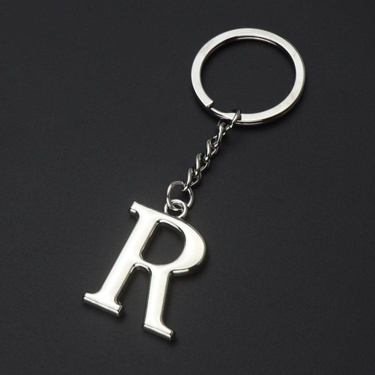 Double-Sided Three-Dimensional Plating Alphabet Keychain, Style: R - Key Rings by buy2fix | Online Shopping UK | buy2fix