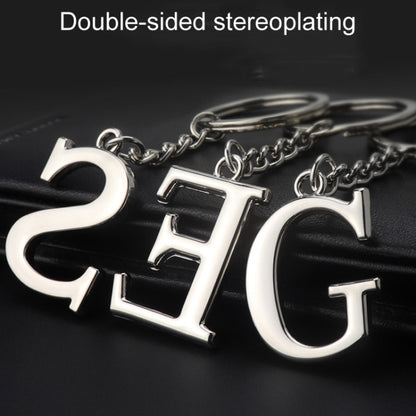 Double-Sided Three-Dimensional Plating Alphabet Keychain, Style: Y - Key Rings by buy2fix | Online Shopping UK | buy2fix