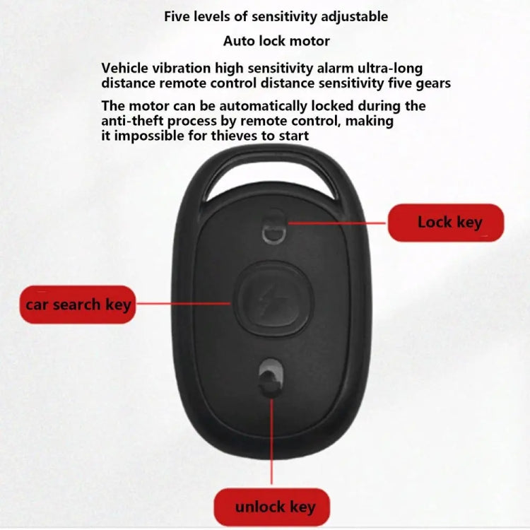 48-72V Electric Motorcycle One-Button Start Remote Lock Anti-Theft Alarm, Specifications: Three-wheeler - Theft Protection by buy2fix | Online Shopping UK | buy2fix