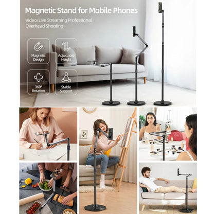 TELESIN P3-FS-01 Phone Video Live Streaming Magsafe Magnetic Mount(Floor) - Stand by TELESIN | Online Shopping UK | buy2fix