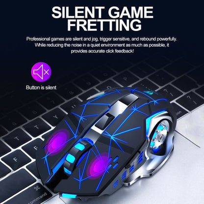 T-WOLF Q13 2.4GHz 6-keys RGB Colorful Light Gaming Wireless Mouse, Color: Dual Mode Star Black - Wireless Mice by T-WOLF | Online Shopping UK | buy2fix