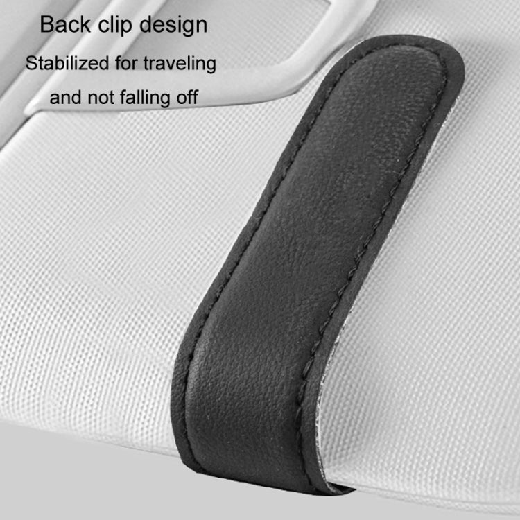 Car Eyeglasses Case Sun Visor Back Clip Sunglasses Organizer Multi-function Leather Sunglasses Clip(Gray) - Sunglasses & Glasses Clips by buy2fix | Online Shopping UK | buy2fix