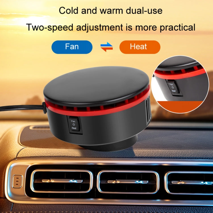 12V Car Heater 360 Adjustable Defogging Defrosting Heating Fan Heating Cooling Function Windscreen Defroster Demister(Black Red) - Heating & Fans by buy2fix | Online Shopping UK | buy2fix