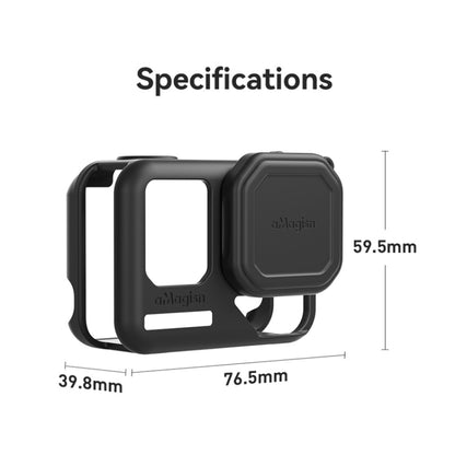 For Insta360 Ace Pro 2 aMagisn Body + Lens Silicone Cover With Lanyard(Black) - Case & Bags by aMagisn | Online Shopping UK | buy2fix