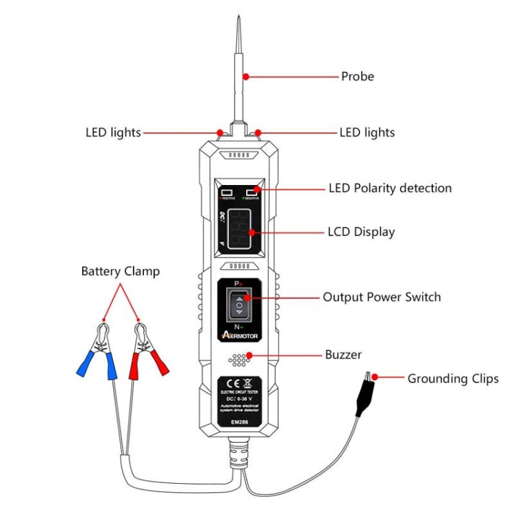 EM286 Multifunctional Car Circuit Electrical System Driving Test Pen, Style: Red 4.5m - Electronic Test by buy2fix | Online Shopping UK | buy2fix