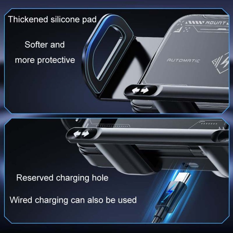 X01 2 In 1 Car Dual Coil Wireless Charger Rotating Navigation Bracket(Black) - Wireless Charger Holders by buy2fix | Online Shopping UK | buy2fix