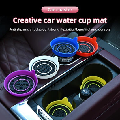 Car Bowl-shaped Non-slip Heat-insulating Double-ring Water Coaster, Color: Gray - Car Drink Holders by buy2fix | Online Shopping UK | buy2fix