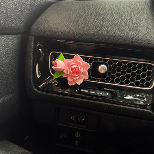 Car Aromatherapy Diffuser Stone Auto Air Vent Gardenia Decorative Fragrance(Pink) - Air Freshener by buy2fix | Online Shopping UK | buy2fix