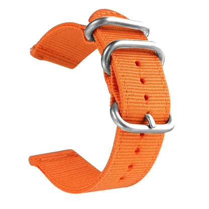 Washable Nylon Canvas Watchband, Band Width:20mm(Orange with Silver Ring Buckle) - Watch Accessories & Parts by buy2fix | Online Shopping UK | buy2fix