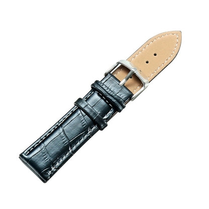 CAGARNY Simple Fashion Watches Band Silver Buckle Leather Watch Band, Width: 22mm(Black) - Watch Accessories & Parts by CAGARNY | Online Shopping UK | buy2fix