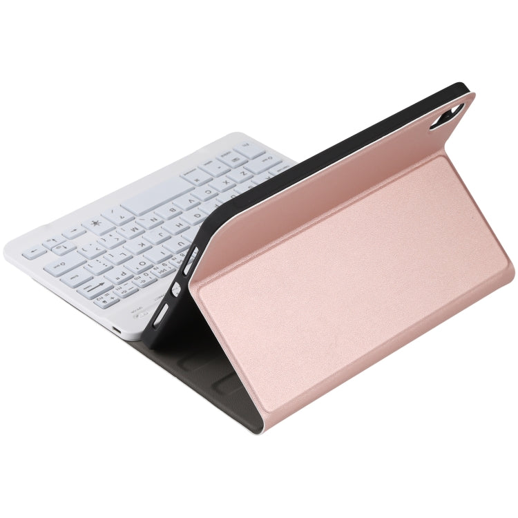 A06S Detachable Lambskin Texture Ultra-thin TPU Backlight Bluetooth Keyboard Leather Tablet Case with Stand For iPad mini 6(Rose Gold) - For iPad mini by buy2fix | Online Shopping UK | buy2fix