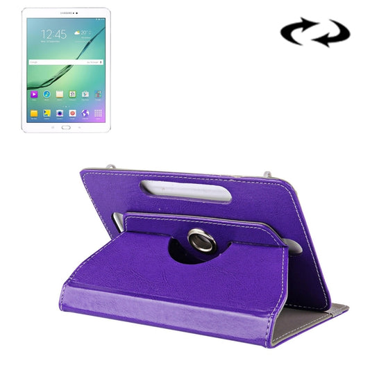 10 inch Tablets Leather Case Crazy Horse Texture 360 Degrees Rotation Protective Case Shell with Holder for Asus ZenPad 10 Z300C, Huawei MediaPad M2 10.0-A01W, Cube IWORK10(Purple) - 10 - 11 inch by buy2fix | Online Shopping UK | buy2fix