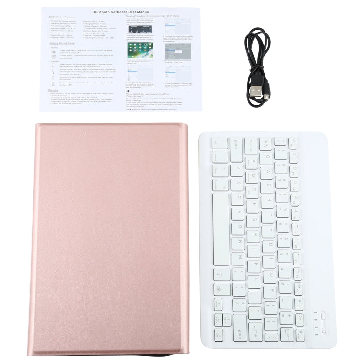 AM10S Detachable Bluetooth Backlight Keyboard Ultrathin Horizontal Flip Leather Tablet Case with Holder for Lenovo M10 Plus 10.3 inch X606F(Rose Gold) - Lenovo Keyboard by buy2fix | Online Shopping UK | buy2fix