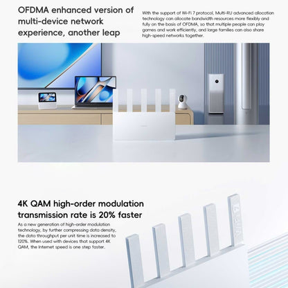 Xiaomi Router BE5000 WiFi 7 MLO 2.4GHz 5.0GHz Dual Band 2.5G Port 512MB RAM Repeater, US Plug (White) - Wireless Routers by Xiaomi | Online Shopping UK | buy2fix