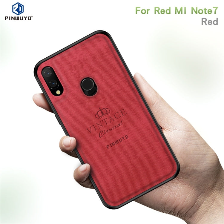 PINWUYO Shockproof Waterproof Full Coverage PC + TPU + Skin Protective Case for Xiaomi Redmi Note 7(Red) - Xiaomi Cases by PINWUYO | Online Shopping UK | buy2fix