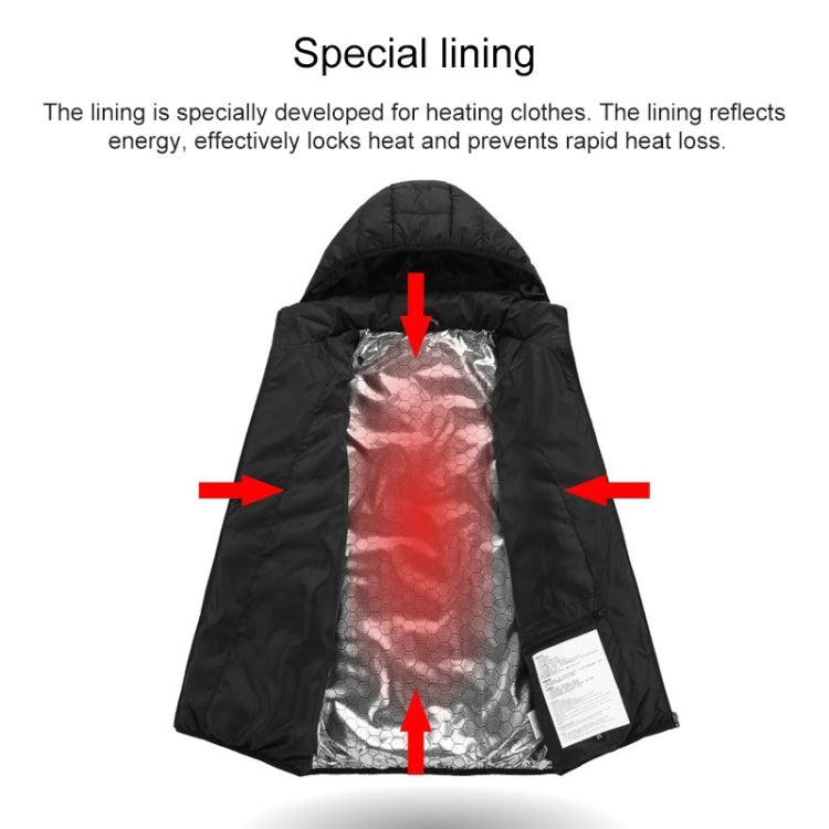 USB Heated Smart Constant Temperature Hooded Warm Coat for Men and Women (Color:Dark Blue Size:M) - Down Jackets by buy2fix | Online Shopping UK | buy2fix