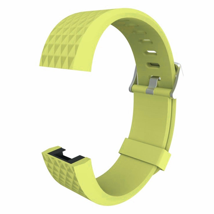 For Fitbit Charger 2 Bracelet Watch Diamond Texture TPU Watch Band, Full Length: 23cm(Green) - Watch Bands by buy2fix | Online Shopping UK | buy2fix