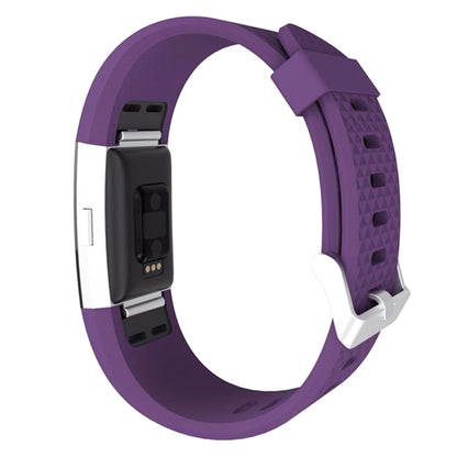 For Fitbit Charger 2 Bracelet Watch Diamond Texture TPU Watch Band, Full Length: 23cm(Purple) - Watch Bands by buy2fix | Online Shopping UK | buy2fix