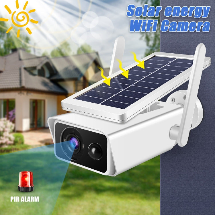 T13-2 1080P HD Solar Powered 2.4GHz WiFi Security Camera with Battery, Support Motion Detection, Night Vision, Two Way Audio, TF Card - Security by buy2fix | Online Shopping UK | buy2fix