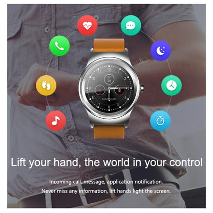 SMA-Round 1.28 inch Color Touch Screen Bluetooth Leather Strap Smart Watch, Waterproof, Support Voice Control / Heart Rate Monitor / Sleep Monitor / Bluetooth Camera, Compatible with Android and iOS System - Smart Wear by buy2fix | Online Shopping UK | buy2fix