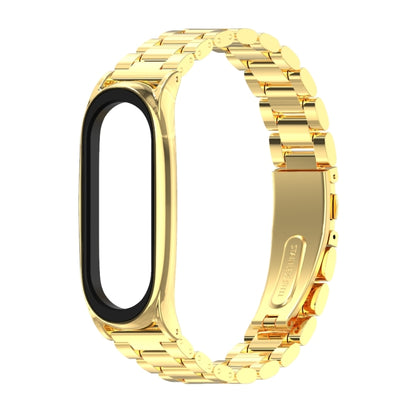 Mijobs Stainless Steel Metal Watch Band for Xiaomi Mi Band 3 & 4 & 5 & 6(Gold) - Watch Bands by MIJOBS | Online Shopping UK | buy2fix