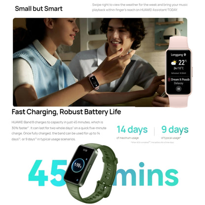 HUAWEI Band 8 NFC 1.47 inch AMOLED Smart Watch, Support Heart Rate / Blood Pressure / Blood Oxygen / Sleep Monitoring(Pink) - Wearable Devices by Huawei | Online Shopping UK | buy2fix