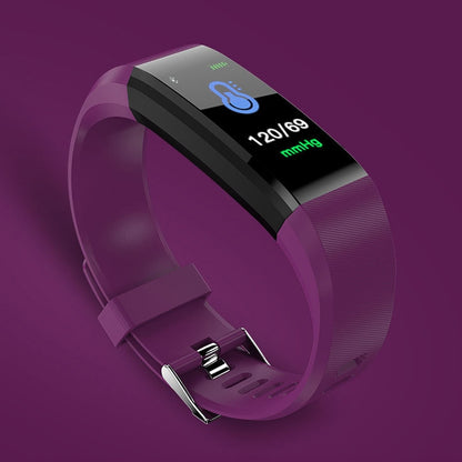 115Plus 0.96 inches OLED Color Screen Smart Bracelet,Support Call Reminder /Heart Rate Monitoring /Blood Pressure Monitoring /Sleep Monitoring /Sedentary Remind(Purple) - Smart Wear by buy2fix | Online Shopping UK | buy2fix