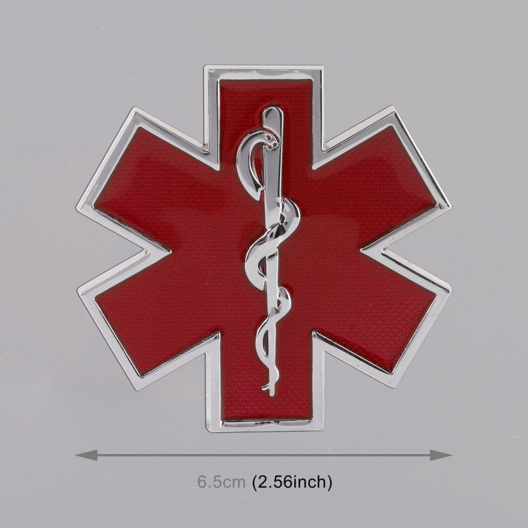 Car Star of Life Personalized Aluminum Alloy Decorative Stickers, Size: 6.5x0.5cm (Red) - 3D Metal Sticker by buy2fix | Online Shopping UK | buy2fix