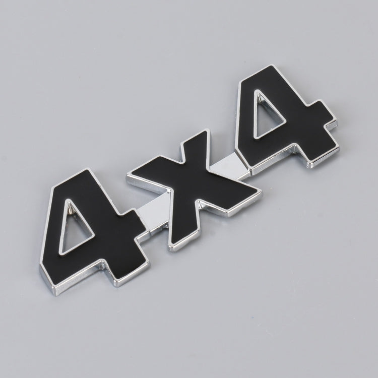 Car Number 4 x 4 Personalized Aluminum Alloy Decorative Sticker, Size: 9 x 3.5 x 2.3cm (Black) - 3D Metal Sticker by buy2fix | Online Shopping UK | buy2fix