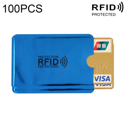 100pcs Aluminum Foil RFID Blocking Credit Card ID Bank Card Case Card Holder Cover, Size: 9 x 6.3cm (Blue) - Antimagnetic RFID Package by buy2fix | Online Shopping UK | buy2fix