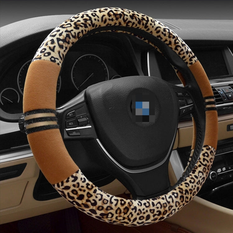 Leopard Grain Steering Wheel Cover, Adaptation Steering Wheel Diameter: 37-38 cm - Steering Wheel Accessories by buy2fix | Online Shopping UK | buy2fix