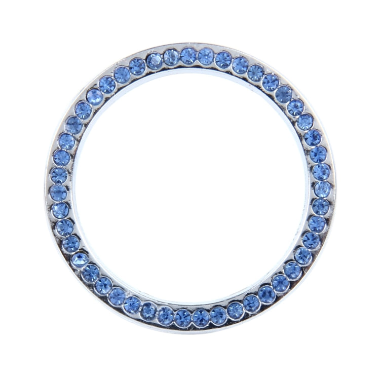 Universal Car Aluminum Steering Wheel Decoration Ring with Diamond For Start Stop Engine System(Blue) - Decoration Rings by buy2fix | Online Shopping UK | buy2fix