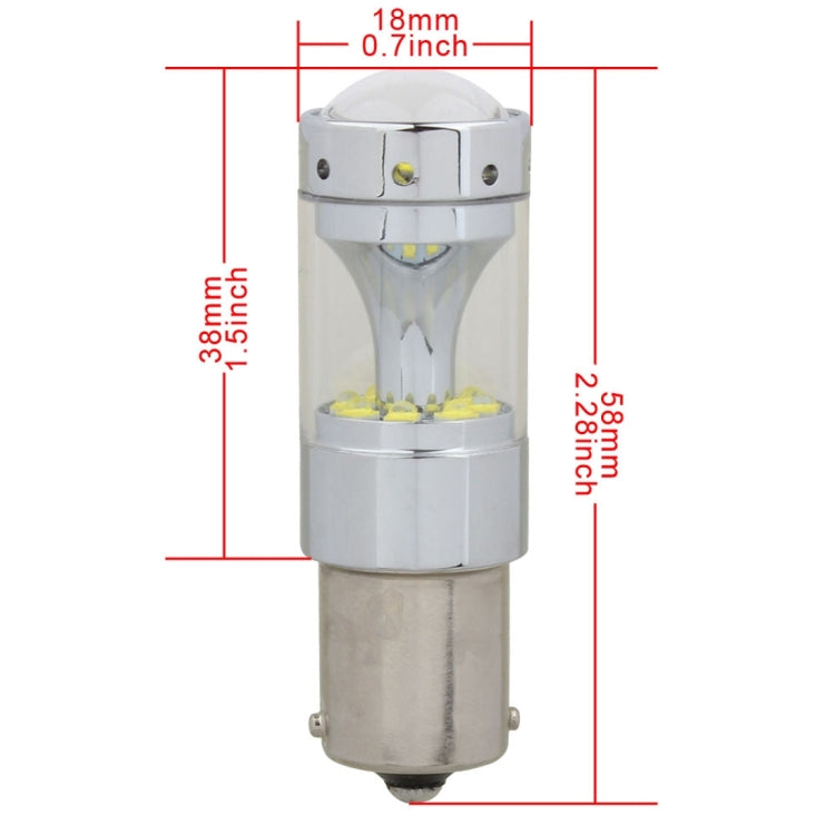 2 PCS 1156 60W 1200 LM 6000K Car Auto Brake Lights Turn Light Backup Light with 12 CREE XB-D Lamps, DC 12V (White Light) - Brake Lights by buy2fix | Online Shopping UK | buy2fix
