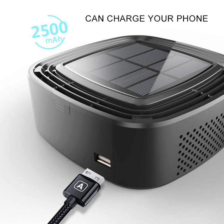 XJ-005 Car / Household Solar Energy Smart Touch Control Air Purifier Negative Ions Air Cleaner(Black) - In Car by buy2fix | Online Shopping UK | buy2fix